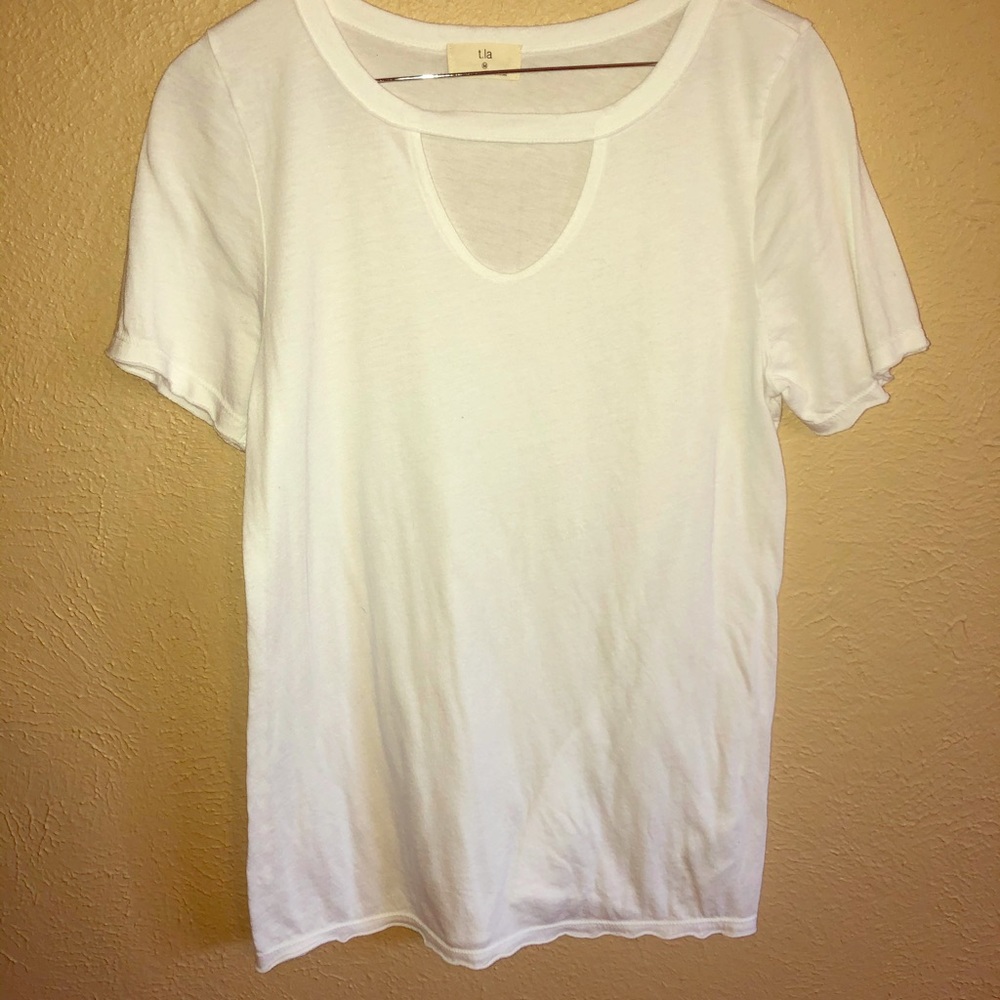Anthropologie T.la brand short sleeve cutout tee